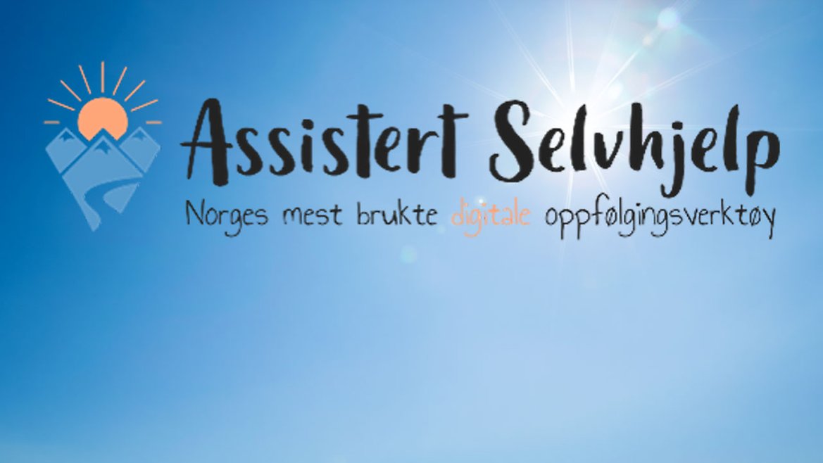 En tekst som sier assistert selvhjelp